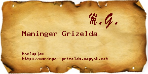 Maninger Grizelda névjegykártya